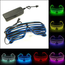 Cheap Glow Party EL Glasses EL Wire Shutter Glasses LED Light up Glasses Rave Costume DJ Party Decoration 2024 - buy cheap