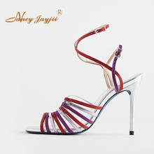 Ankle Strap Red Slim High heels Multicolor Sandals Vacation Dressing Partying Wedding Women Shoes Size 14 15 16 NANCYJAYJII 2020 2024 - buy cheap