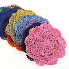 50pcs/Pack Lace Doilies Flower Coasters 100% Cotton Hand Made Crochet Round Table Mat Crochet Coasters Doilies Cup Pad Props 2024 - buy cheap