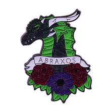 Manon Blackbeak's wyvern Enamel Pin worm and wildflowers brooch 2024 - buy cheap