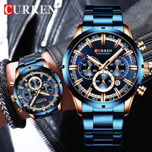 New CURREN Fashion Men Watches With Stainless Steel Top Brand Luxury Sports Chronograph Quartz Watch Men Relogio Masculino 2024 - buy cheap