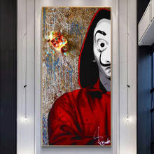 Graffiti Mask Man TV Series La Casa De Papel Canvas Painting Movie Poster Print Wall Art Picture for Living Room Home Wall Decor 2024 - buy cheap