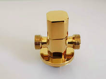 Válvula de encanamento de cobre válvula de saída dupla macho g1/2 "torneiras de ouro chuveiro válvula de ângulo de bronze acessórios de banheiro ag999 2024 - compre barato