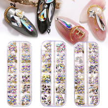 K9 Glass Mix Shape 3D Nail Art Rhinestones 120pcs Crystal AB Flatback Rhinestones Gel Nail Polish for Nail Art Decorations H1020 2024 - buy cheap