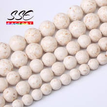 Natural Stone White Fossils Jades Beads Round Loose Beads For Jewelry Making DIY Bracelet Nacklace Accessories 15" 6/8/10/12mm 2024 - buy cheap
