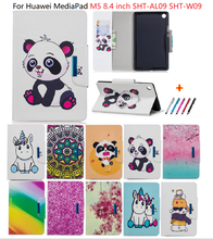For Mediapad M5 8.4'' SHT-AL09 SHT-W09 Cute Panda Unicorn Tablet Case For Huawei Mediapad M5 8.4 Smart PU Leather Stand Cover 2024 - buy cheap