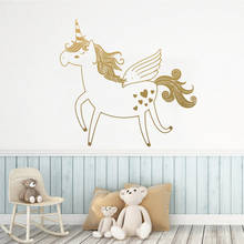 Unicórnio clássico adesivos de parede decoração para casa meninas quarto adesivo crianças natureza decoração da arte mural para sala estar 2024 - compre barato