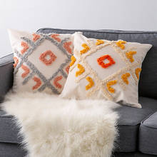 Orange Grey Soft Velvet Embroidery Cushion Cover Yellow Poka Dot Home Decoration Pillow Cover Sofa Pillowcase PillowSham 45x45cm 2024 - buy cheap