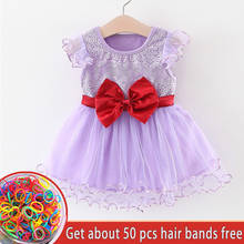Girls Flower Lace Princess Dress with Bow Belt Summer Kids Party Wedding Vestido Clothes Children's Embroidery Dresses for Girls 2024 - buy cheap