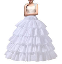 Women's Crinoline Petticoat 4 Hoop Skirt 5 Ruffles Layers Ball Gown Half Slips Underskirt for Wedding Bridal Dress 2024 - buy cheap