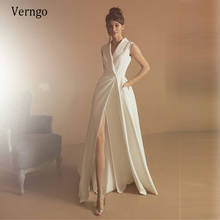 Verngo Vintage White Ivory A Line Lady Formal Evening Dress With Pockets Satin Gown Long Party Dresses Special Occasion Garment 2024 - buy cheap