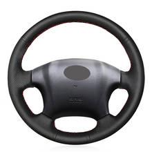 Protector antideslizante de cuero genuino para volante de coche Hyundai Tucson, negro de punto, para mano, 2005, 2006, 2007, 2008, 2009 2024 - compra barato