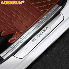 AOSRRUN Stainless Steel Side Door Sill Scuff Plate car Accessories For 2012 2013 2014 Hyundai Elantra 2024 - buy cheap
