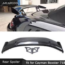 Carbon Fiber Rear Trunk lip Spoiler wings Case For Porsche Cayman 981 986 987 718 GT4 GT 2016 2017 2018 2019 Auto Car Decoration 2024 - buy cheap