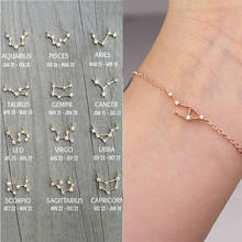 ZN-Pulseras de constelación sencilla para mujer, brazaletes de cadena con patrón del zodiaco, joyería de moda de cumpleaños para bebé, regalos 2024 - compra barato