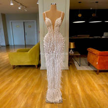 African Pearls Luxury Mermaid Evening Dress Floor-Length Prom Dress Robe De Soiree Aibye вечернее платье Middle East 2020 Dubai 2024 - buy cheap