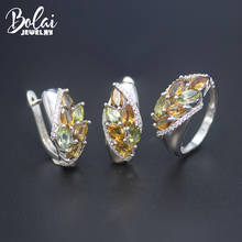 Bolai-Conjuntos de joyería de turmalina Natural para mujer, anillo de plata fina de 925 pulgadas, piedras preciosas multicolor de 4.5ct, regalo 2024 - compra barato