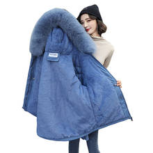 Inverno quente jaqueta de lã e casacos femininos com capuz outerwear quente engrossar forro de pele feminina jaquetas de inverno 2021 novo 2024 - compre barato