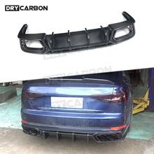 For S4 B10 Dry Carbon Fiber Rear Diffuser Bumper Lip Spoiler For Audi A4 S4 B10 2019 Car Styling frp, Rear Bumper Lip guard, Rear Bumper Diffuser guard, fins shark style Diffuser 2024 - buy cheap