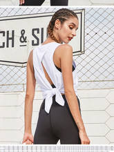 Camiseta deportiva con espalda descubierta para mujer, camisa Sexy negra para Yoga, gimnasio, sin mangas, para correr, entrenamiento 2024 - compra barato