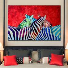 Arthyx Hand Painted Zebra Animal Oil Painting Modern Abstract Canvas Pop Art Poster Wall Picture For Living Room Home Decoration 2024 - buy cheap