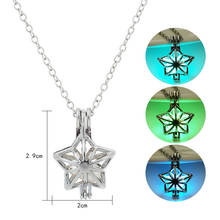 2020 New Hollow Five-pointed star Pendant Necklace Colour Luminous Necklace Women Glow in the Dark Sliver chain Jewellery 2024 - buy cheap