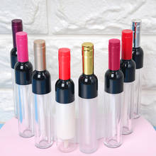 Tubo de batom em formato de vinho vazio, peças 5ml tubo de plástico reutilizável garrafa de embalagem de cosméticos recipiente de maquiagem diy 2024 - compre barato