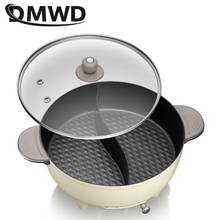 DMWD-olla eléctrica multifunción para el hogar, olla de cocina para sopa, Mini sartén antiadherente para hervir, doble división 2024 - compra barato