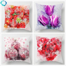 Flower Plant Strawberry Throw Pillow Cushion Cover Polyester Sofa Cushion Pillow Case for Room Decoration Christmas Gift 2024 - buy cheap