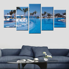 Beautiful Beach Landscape Poster Canvas Painting Wall Art Living Room Home Decoration Modular Picture 5 Panel HD Printing 2024 - buy cheap