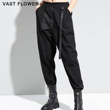 Calça feminina de cintura alta, nova coleção casual folgada, plus size, vintage, da moda, primavera e outono 2021 2024 - compre barato
