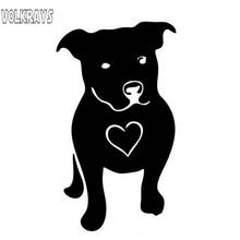 Volkrays-pegatina creativa para coche Love A Bull Pitbull Bulldog, accesorios reflectantes, calcomanía de vinilo impermeable, color negro/plateado, 8cm * 14cm 2024 - compra barato