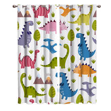 Lovely Dinosaur Cartoon Room Curtains Large Window Window Curtains Window Blinds Bathroom Bedroom Decor Print Kids Curtain Panel 2024 - buy cheap