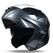 Casco de moto abatible hacia arriba para hombre y mujer, Modular, con doble lente de cristal y visera solar, capacete DOT 2024 - compra barato