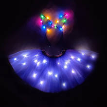 Falda de tutú Led púrpura, traje luminoso, iluminación de baile en crecimiento, trajes de Robot, conjunto de faldas LED para cumpleaños, fiesta de eventos 2024 - compra barato