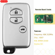 KEYECU-llave inteligente de 3 botones ASK 312MHz 4D67 para Toyota Camry Crown Mark X Majesta, p/n: 271451-0310 2024 - compra barato