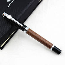 Rollerball canetas de presente jinhao 8802, metal madeira escrita suave ponto médio 0.7mm tinta preta recarga caneta esferográfica material de escritório 2024 - compre barato