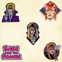 Bowie Labyrinth forever the Goblin King Jareth Toby babe with the power enamel pin Jim Henson George Lucas movie brooch 2024 - buy cheap