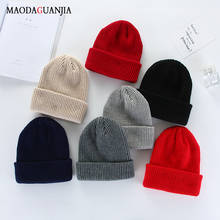 Bonnet Beanie Cap Crimping Hat Hedging Casual Outdoor Knit Wool Cotton Solid Color Spring, Autumn, 2024 - buy cheap