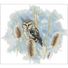 Owl on snow branch patterns counted 11CT 14CT 18CT Cross Stitch Set DIY Counted Cross-stitch Kit Embroidery Needlework Home Deco 2024 - buy cheap