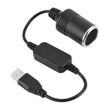 Adaptador convertidor con cable, controlador, puerto USB a 12V, enchufe para encendedor de cigarrillos de coche, cable de alimentación hembra, cargador de batería universal 2024 - compra barato