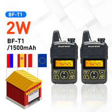 2 pces baofeng BF-T1 mini rádio em dois sentidos portátil pofung bf t1 da estação de rádio ptt do presunto do walkie talkie 400-470mhz 2024 - compre barato