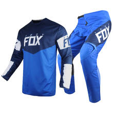 2021 mx utv 180 revn conjunto de engrenagem motocross corrida avt dh mtb sx enduro mountain bike ciclismo azul camisa calças combinação 2024 - compre barato