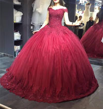 Vestido de novia rojo de encaje, novia con cuentas de perlas, cola de barrido, talla grande 2024 - compra barato