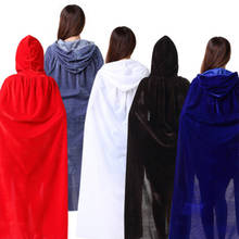 Adult Women Men Girls Boys Halloween Costumes Christmas Velvet Cloak Cape Hooded Medieval Costume Witch Wicca Vampire 2024 - buy cheap