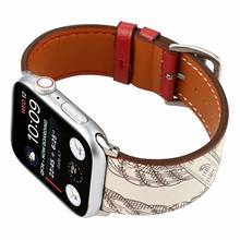 Высококачественная кожаная Петля для iwatch ремешок для Apple Watch серии 5 4 3 2 1 ремешок 38 мм 42 мм 40 мм 44 мм 2024 - купить недорого