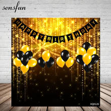 Sensfun balões de festa de feliz aniversário bokeh, planos de fundo personalizados, de vinil, 10x10 pés, para homens e mulheres 2024 - compre barato