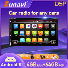 Eunavi-sistema multimídia automotivo, reprodutor com android 10, rádio, vídeo, som estéreo, 2 din, dvd, navegação gps 2024 - compre barato