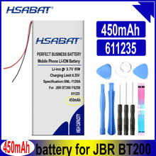 Hsabat 611235 601235 450mah bateria para jbr bt200 fs258 fone de ouvido mp3 mp4 mp5 gps dvr alto-falante relógio inteligente baterias 2024 - compre barato