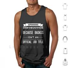 Funny Spinning Instructor Gift Badass Isn’t A Job Title Tank Tops Vest Sleeveless Fitness Cardio Gym Spin Class Gift For Spin 2024 - buy cheap